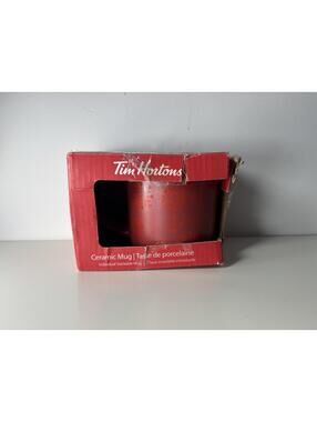 Tim Hortons Mug Snowflakes 2021 Red Christmas Collectable Ceramic Coffee Cup NEW